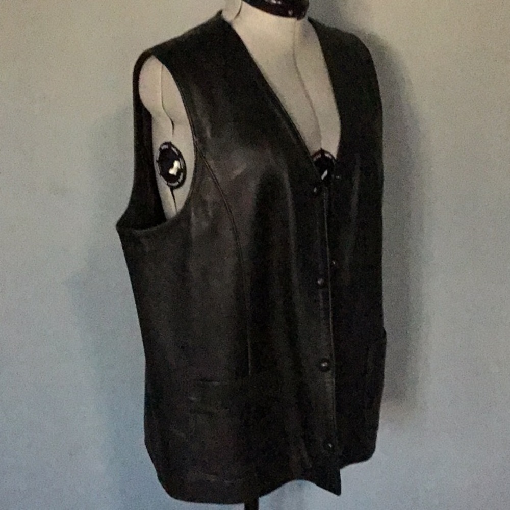 Vintage Leather Waistcoat - image 2